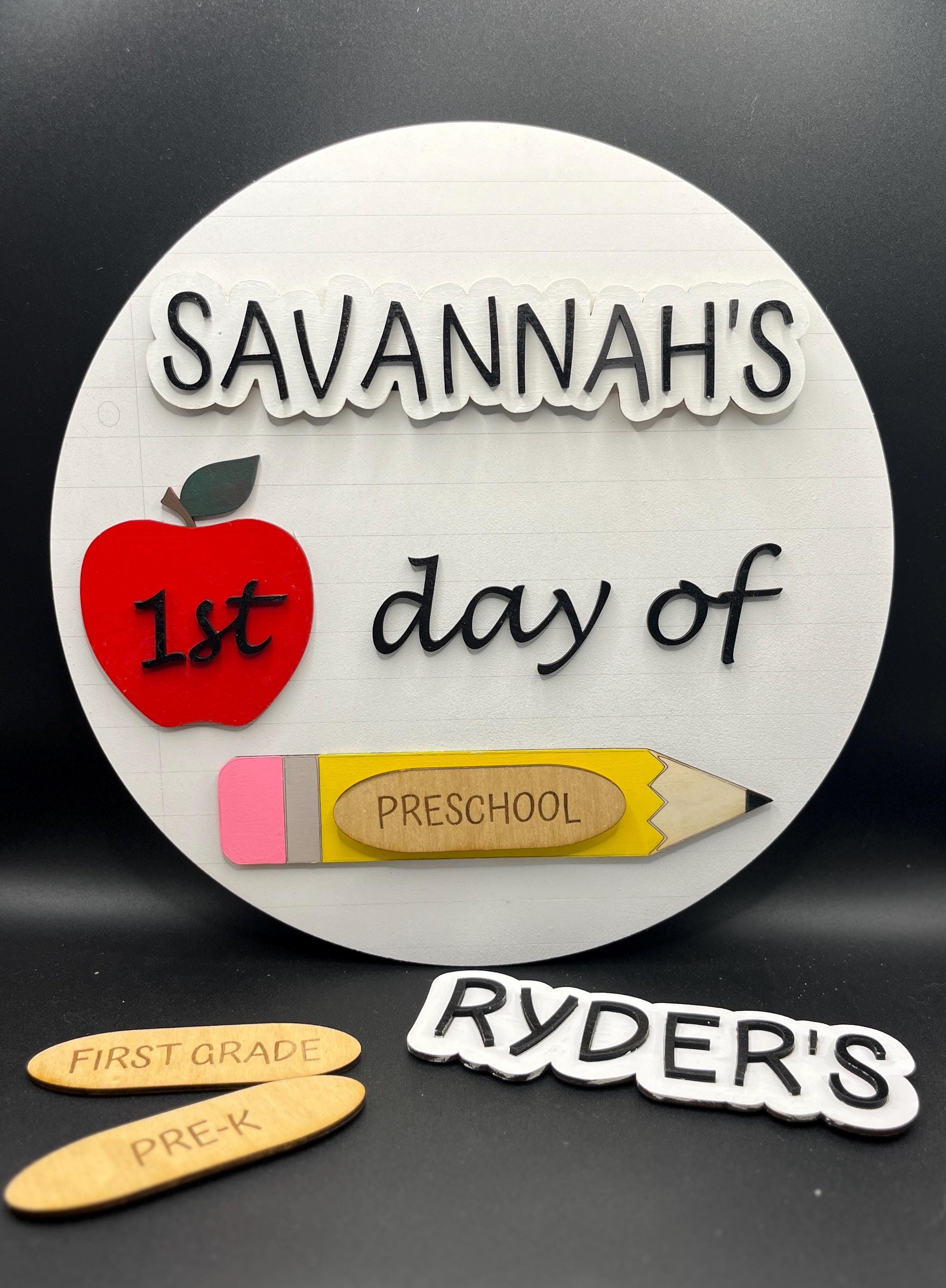 Custom Wooden First Day of School Sign | Reusable Back to School Photo Prop for Kids