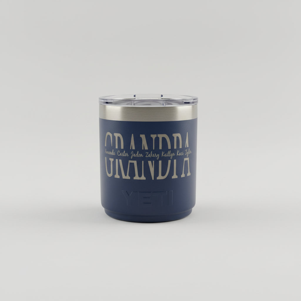Personalized Laser Engraved Stainless Steel Tumbler – Custom Dad, Papa or Grandpa Name with Kids Names