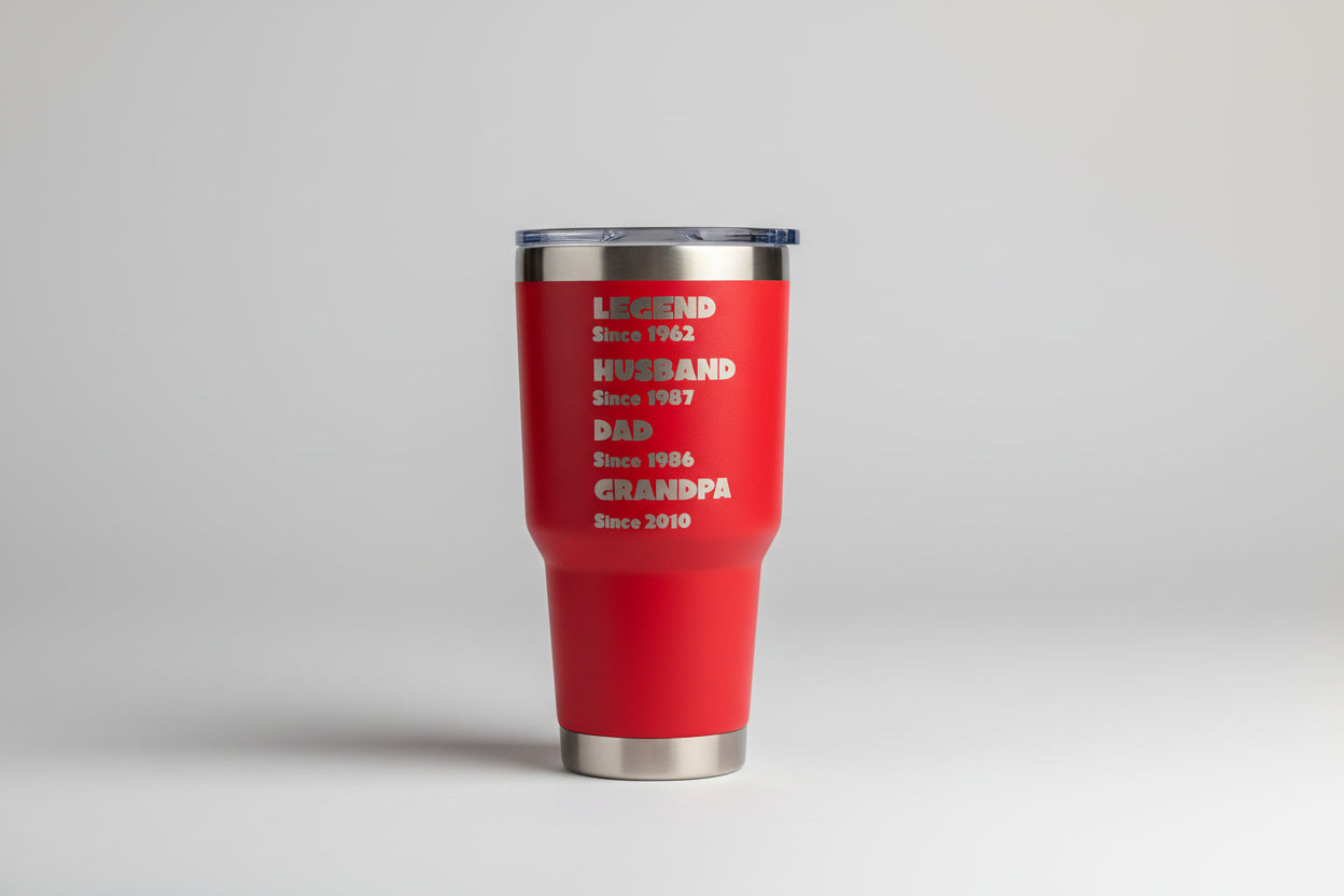 Personalized Stainless Steel Tumbler or Water Bottle – Custom Names & Milestone Years