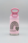 Personalized 10 oz Stainless Steel Toddler Water Bottle with Straw