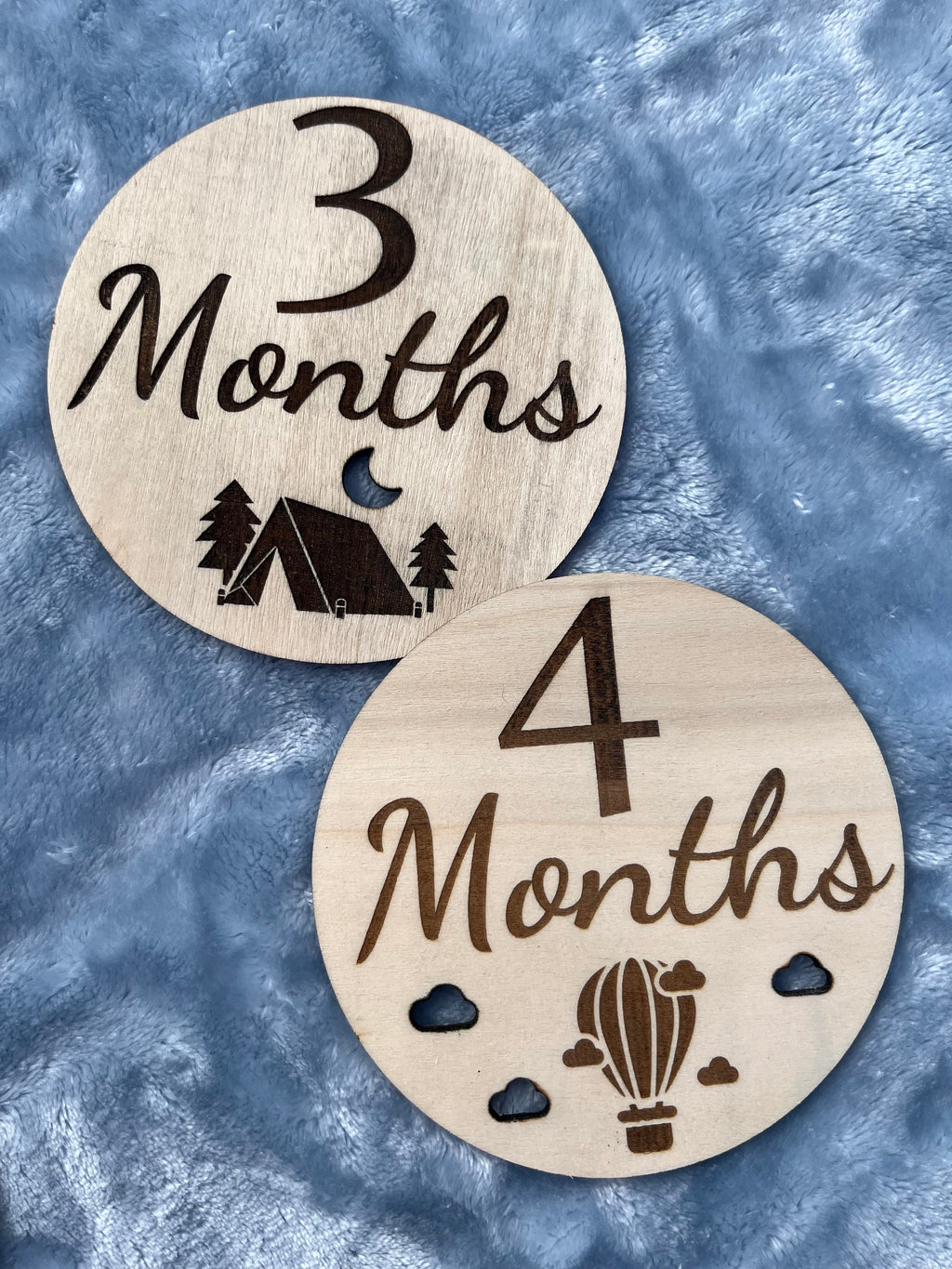 Wooden Baby Monthly Milestone Photo Props – Adventure Theme, 12 Pieces