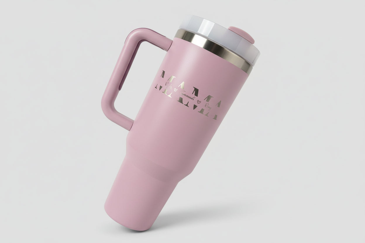 Personalized Laser Engraved Stainless Steel Tumbler: Custom Mom, Grandma, Auntie Name with Kids Names