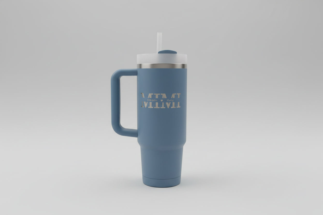 Personalized Laser Engraved Stainless Steel Tumbler: Custom Mom, Grandma, Auntie Name with Kids Names