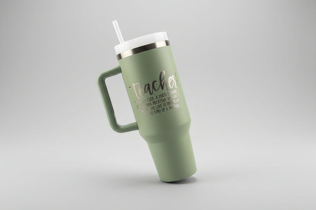 Personalized Teacher Tumbler: Engraved Stainless Steel Gift