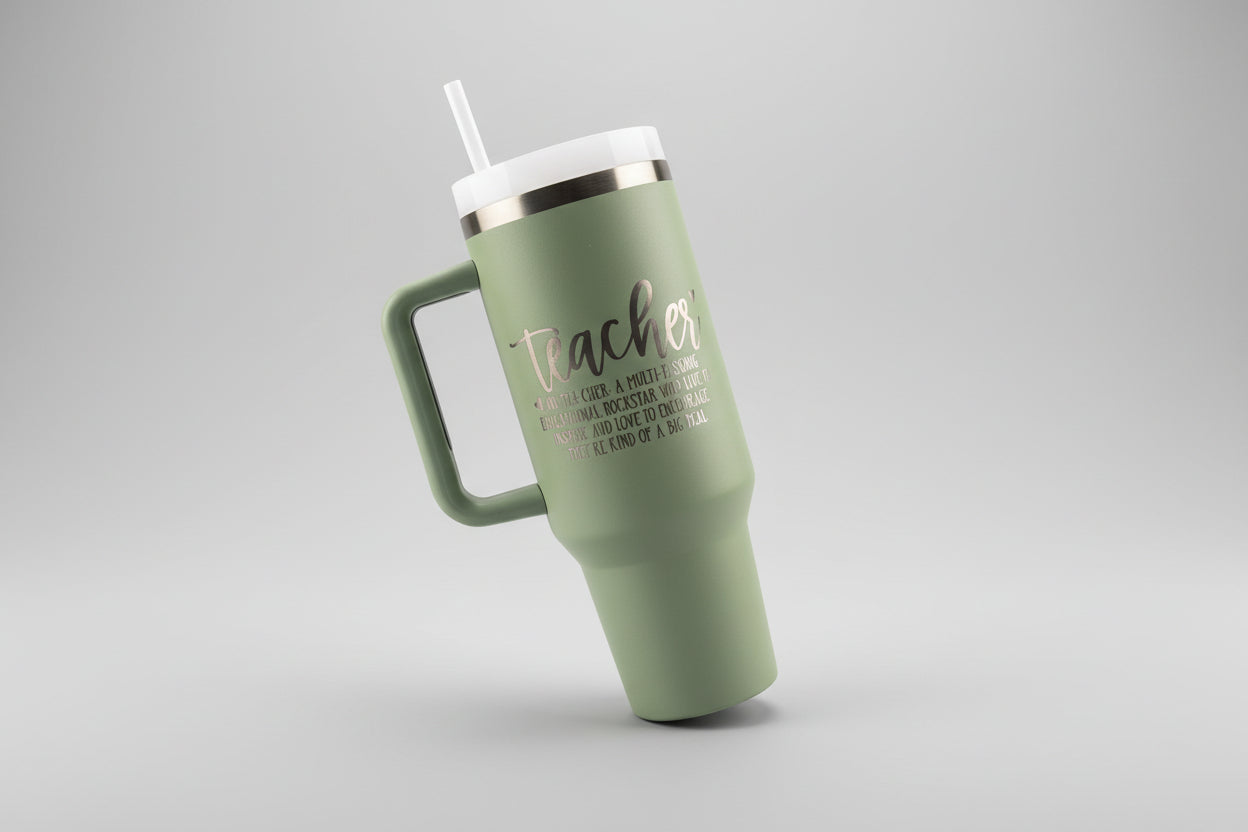 Personalized Teacher Tumbler: Engraved Stainless Steel Gift