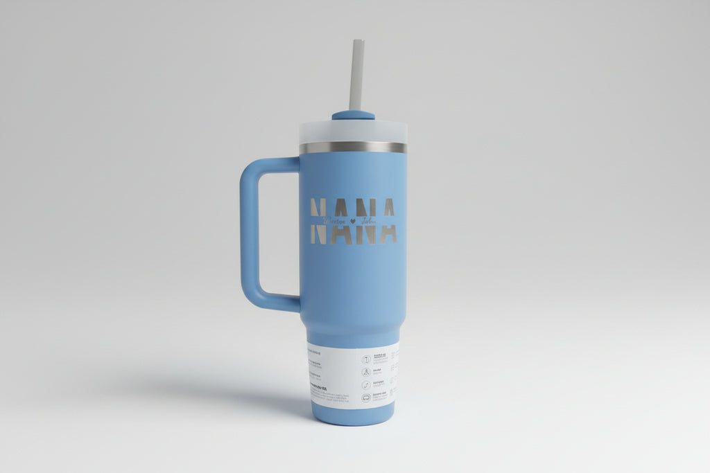 Personalized Laser Engraved Stainless Steel Tumbler: Custom Mom, Grandma, Auntie Name with Kids Names
