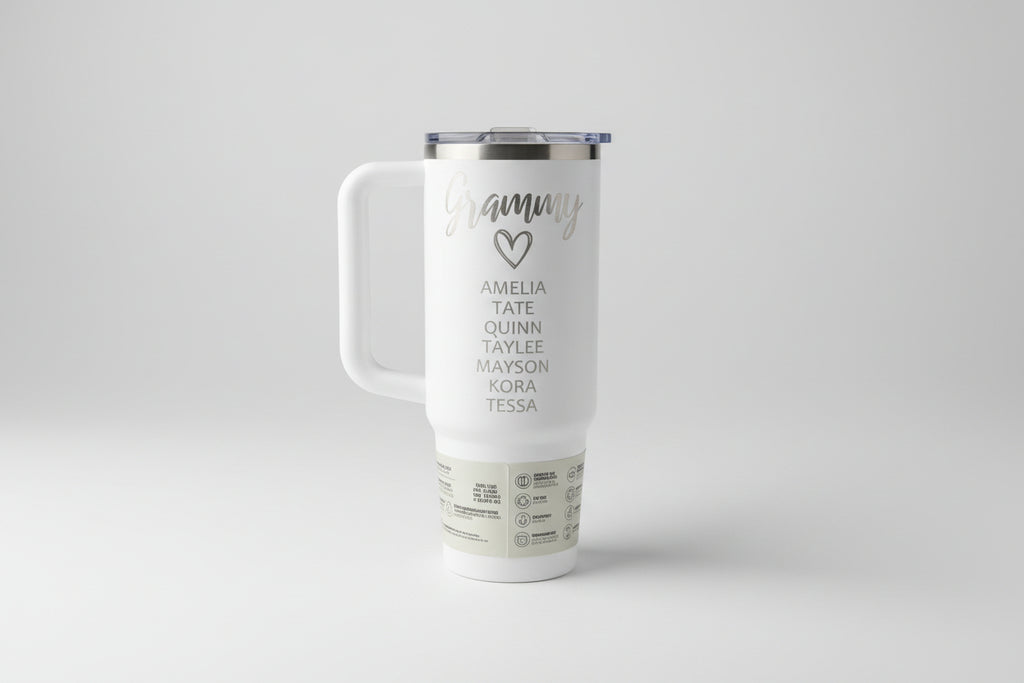 Personalized Stainless Steel Tumbler or Water Bottle – Custom Mama, Nana, Gigi Design