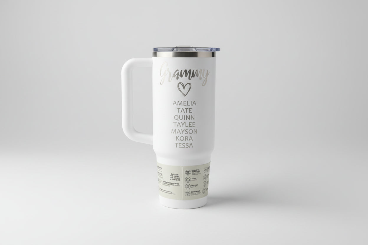 Personalized Stainless Steel Tumbler or Water Bottle – Custom Mama, Nana, Gigi Design