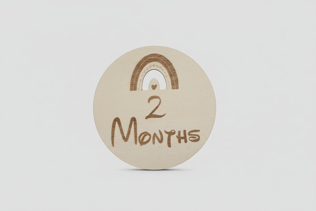 Boho Rainbow Wooden Monthly Milestone Set (Set of 12)