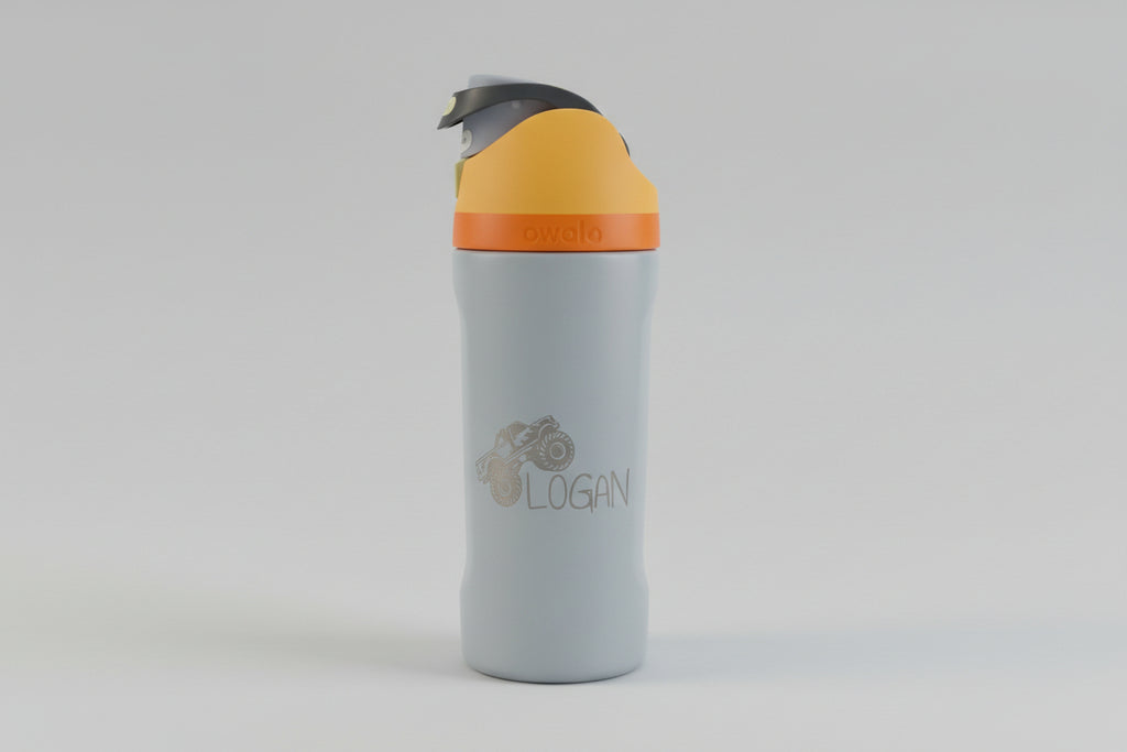 Personalized 16 oz Kids Water Bottle | Custom Laser Engraved Name & Theme | Durable Owala Bottle for School & Everyday Use