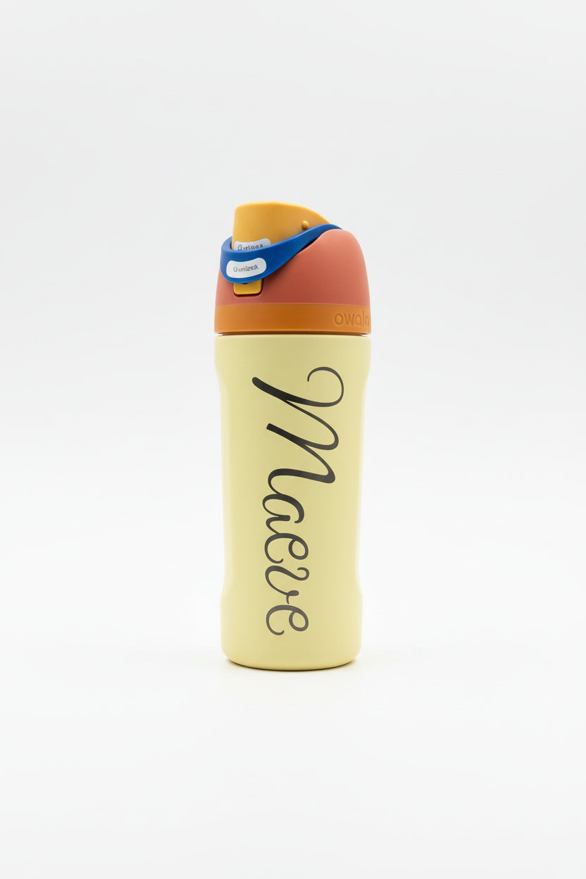 Personalized 16 oz Kids Water Bottle | Custom Laser Engraved Name & Theme | Durable Owala Bottle for School & Everyday Use
