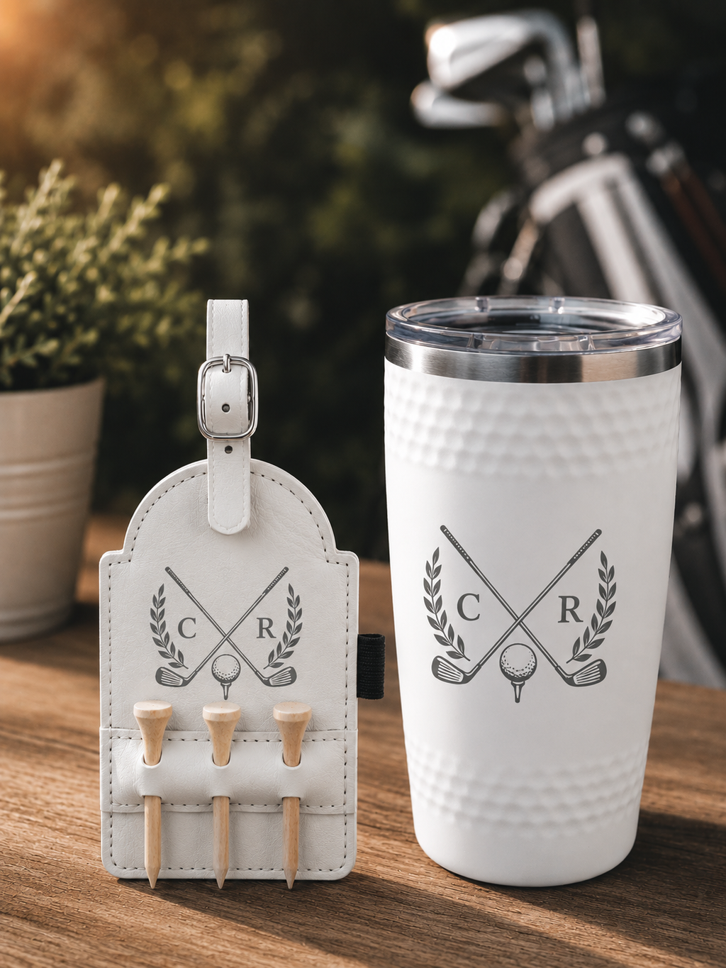 Golf Dad Gift Set – 20oz Golf Tumbler & Tee Holder