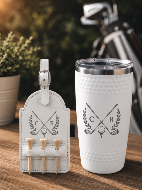 Golf Dad Gift Set – 20oz Golf Tumbler & Tee Holder